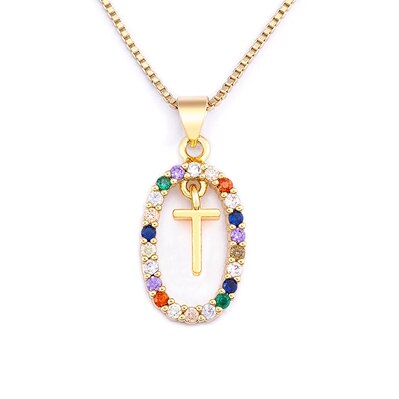 Nouvelle offre spéciale coloré 26 lettres A-Z initiale M S C K Alphabet pendentif longue chaîne collier nom bijoux femmes accessoires: En laiton Plaqué