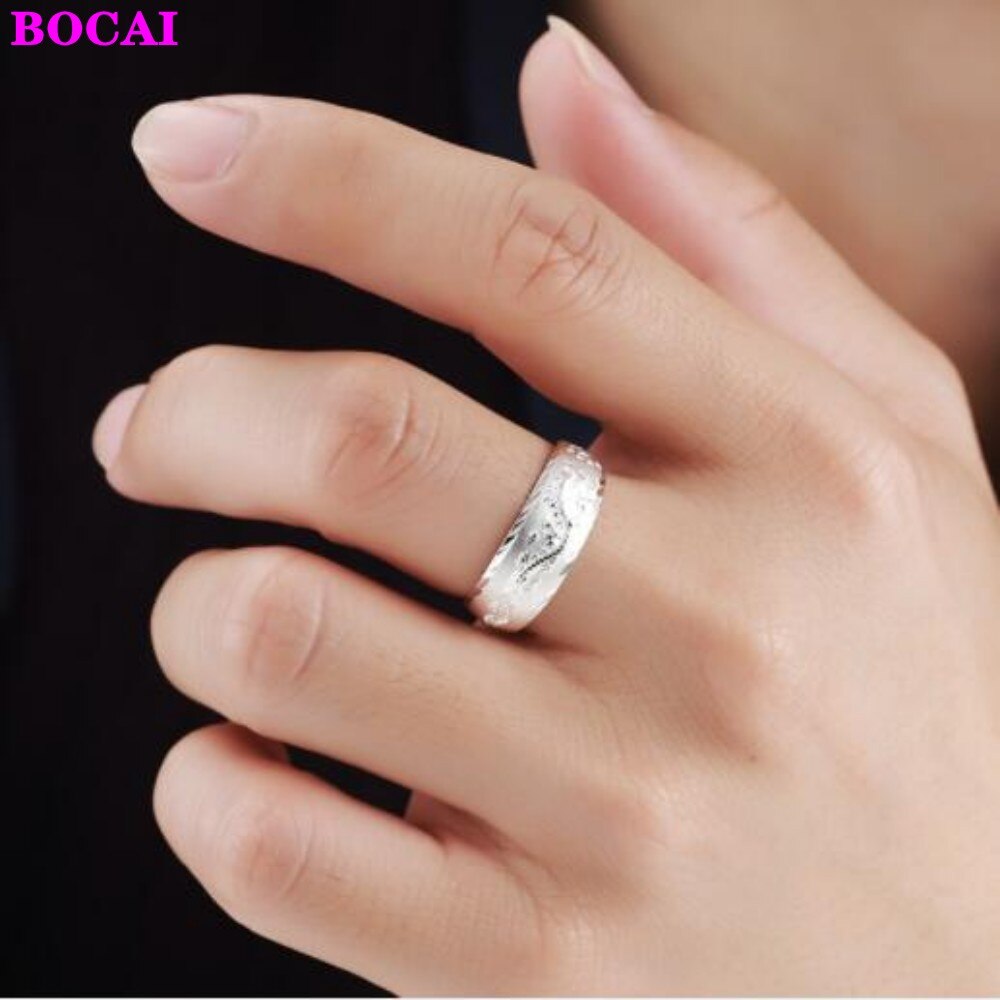 S999 bague en argent sterling pour hommes et femmes artisanat en argent thaïlandais simple dragon anneau d'ouverture personnalité bague Phoenix pour les femmes