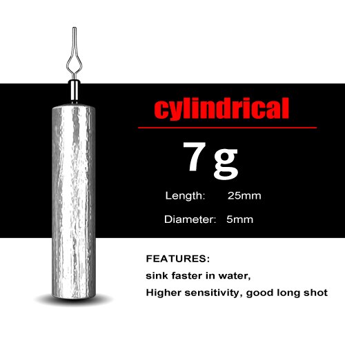 FISH KING 50pcs Fishing Sinker Cylindrical/Spherical Weights 3.5g-14g Fishing Oval Split Shot Lead Sinkers Fishing Tackle: Y-7