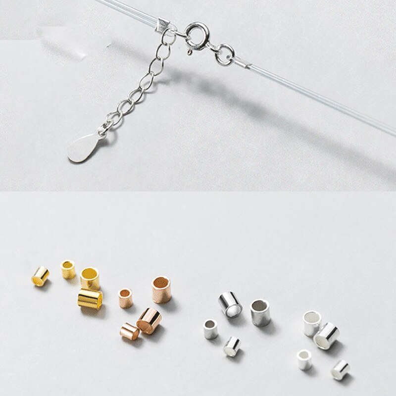 20 pièces/lot 925 en argent Sterling Micro Tube entretoise perles 1.5mm 2mm Bracelets séparation petite argent perles en vrac bricolage fabrication de bijoux