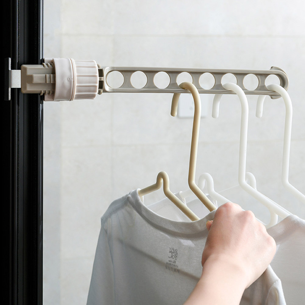 Wäscheständer, Balkon, Wäscheständer, Wandmontage, Wäscheständer, Badezimmer-Wäscheständer, platzsparend für Höhle Innenbereich, 8 Löcher