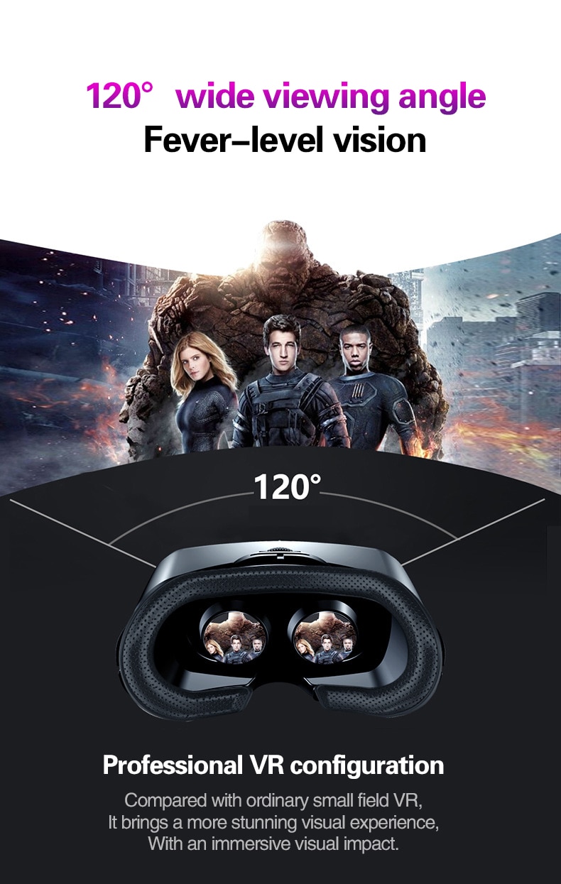 5~7inch VRG Pro 3D Glasses Virtual Reality Full Screen Visual Wide-Angle VR Glasses For 5 to 7 inch Smartphone Devices