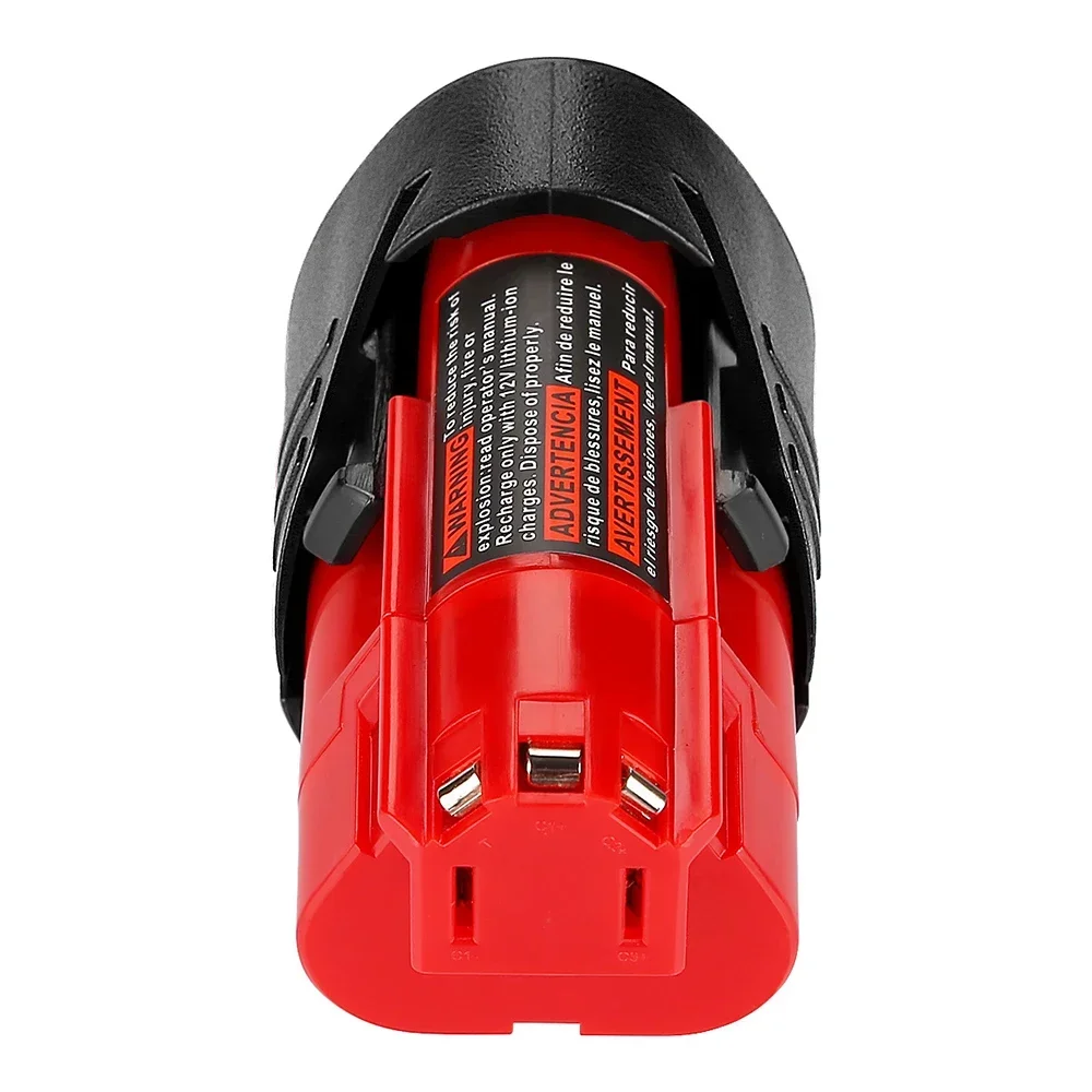 Batería Milwaukee de 12 V, 12,8 Ah, compatible con Milwaukee M12 XC 48-11-2410 48-11-2420 48-11-2411, batería de herramientas inalámbricas de 12 voltios