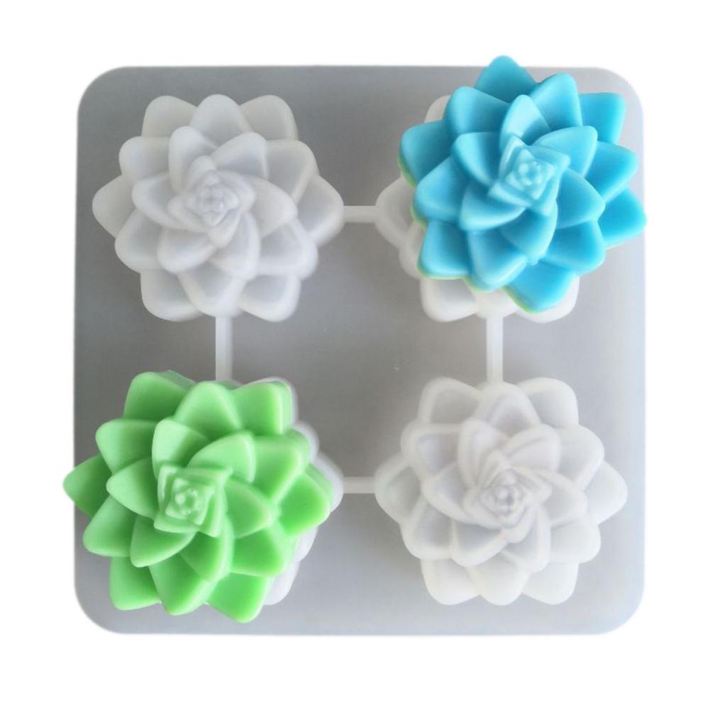 Siliconen Zeep Mal 3D Vetplanten Zeep Mallen DIY Handgemaakte Zeep Maken Gereedschap Mallen Cakevorm Fondant Cake Decoratie Tool