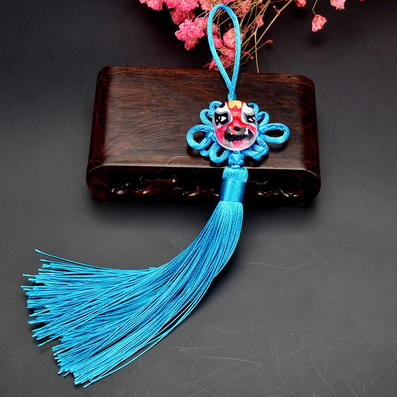 2 stuks facebook chinese knopen kwastjes diy sieraden gordijn kleding decoratieve accessoires autosleutels tas hanger knutsel kwastjes: Meerblauw