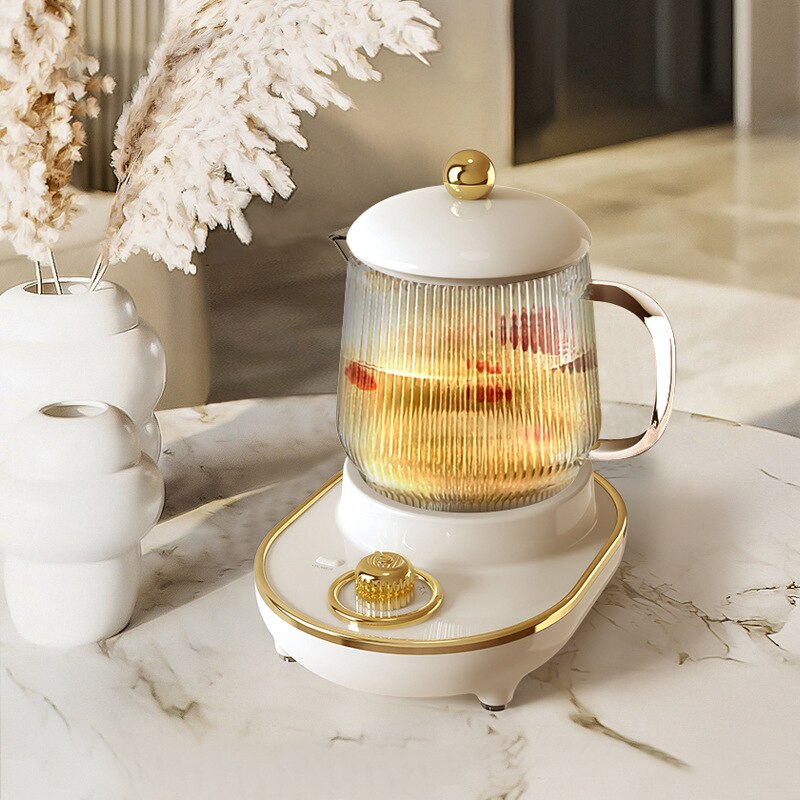 Mini bouilloire électrique Portable De voyage, petite bouilloire moderne en verre blanc pour l&#39;eau bouillante, tasse De ragoût mignonne, OB50SH: White
