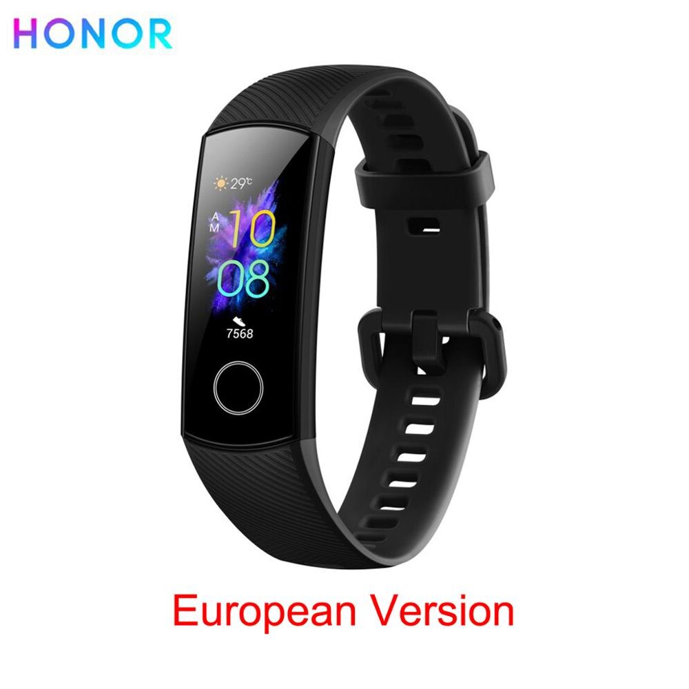 Honor band 5 slimme armband, wereldwijde versie, waterdichte sportarmband, gezondheid, bloed, zuurstof, fitness, slaaptracker, slimme band: Zwarte europeaan