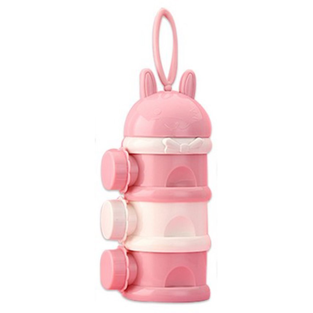 Boîte de lait en poudre à couches, boîte de rangement de collations à trois grilles pour suppléments pour bébé, boîte de lait en poudre portable