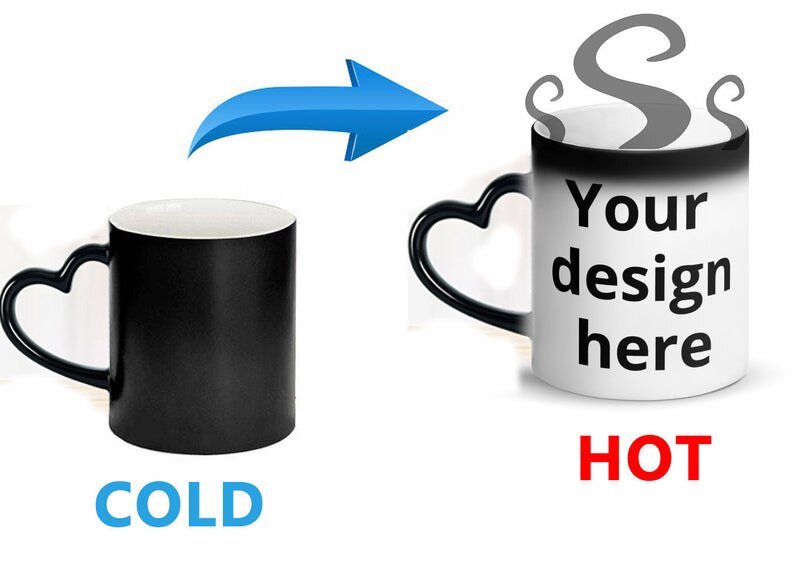 Custom Huisdier Koffie Mok Custom Magische Mokken Hond Kat Foto Personaliseer Hond Mok Voeg Uw Foto 11Oz Tazas De ceramica Creativas R2016: Magic heart black