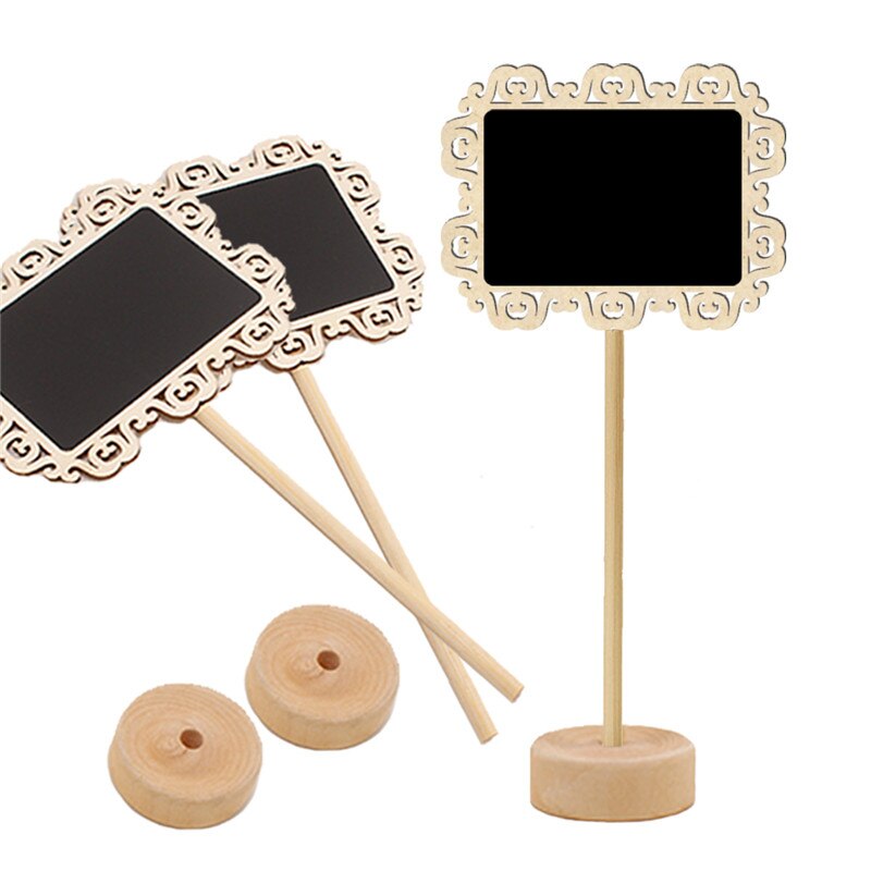 10pcs/lot Hollowed square showing stand round Seat Blackboard Stand Wedding Decoration Exquisite Furnishing Articles