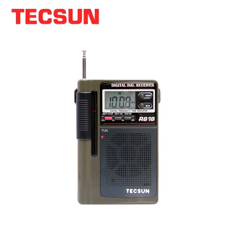 TECSUN R-818 FM/MW/SW Radio Dual Conversion World Band Radio Receiver With Built-In Speaker Internet Radio Portatil