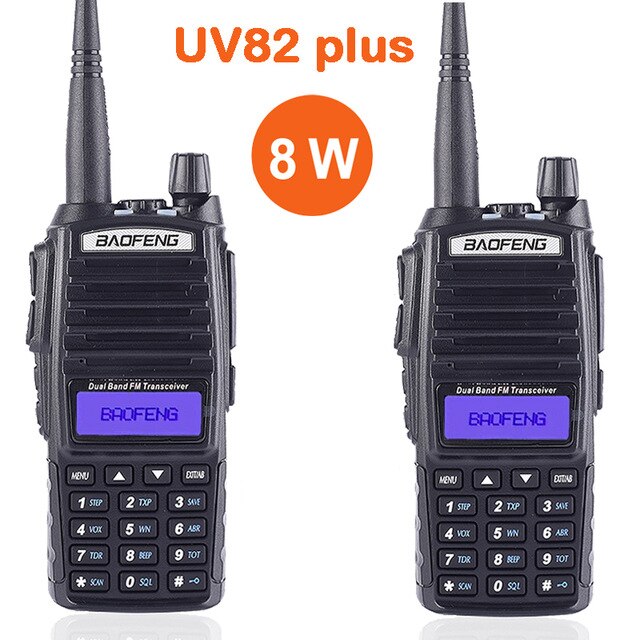 2 pièces Baofeng Ture 8 W UV-82 10KM longue portée puissant talkie-walkie voie Radio Amador 8 Watts émetteur-récepteur Portable CB Vhf/uhf deux: 2PCS-UV82-8W