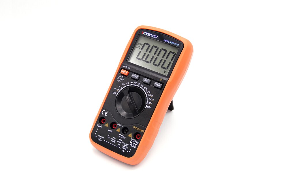Multímetro Digital VC97 valores eficaces verdaderos rango automático 4000 recuentos resistencia capacitancia frecuencia medidor de prueba de temperatura multímetro
