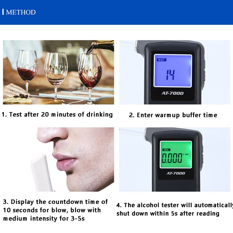 Professionelle Tragbare Atem Alkohol Tester mit LCD Anzeige Digital Atem Alkohol Tester für Auto Heimgebrauch