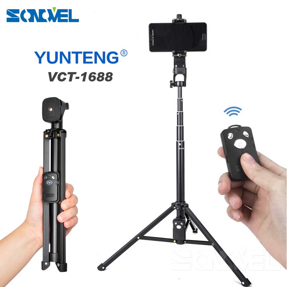 Yunteng 1688 3in1 Bluetooth Remote Shutter Handvat Selfie Stok Mini Tafel Statief Voor Ios Android Iphone Samsung Smartphone: kit 2