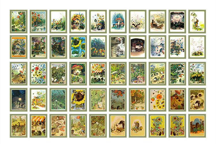 50 ark/paket saga stad skrivbart material papper skräp tidningsplanerare scrapbooking dekorativt gör-det-själv-bakgrundspapper: Sagoskog