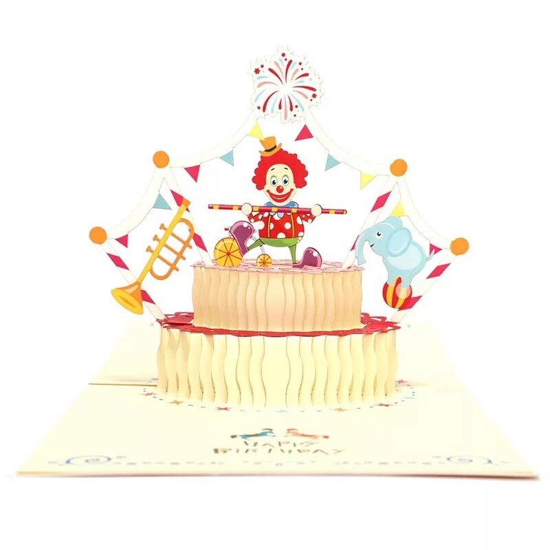 3D Pop UP Cards Birthday Card for Girl Kids Wife Husband Birthday Cake Greeting Card Postcards Card with Envelope Stickers
