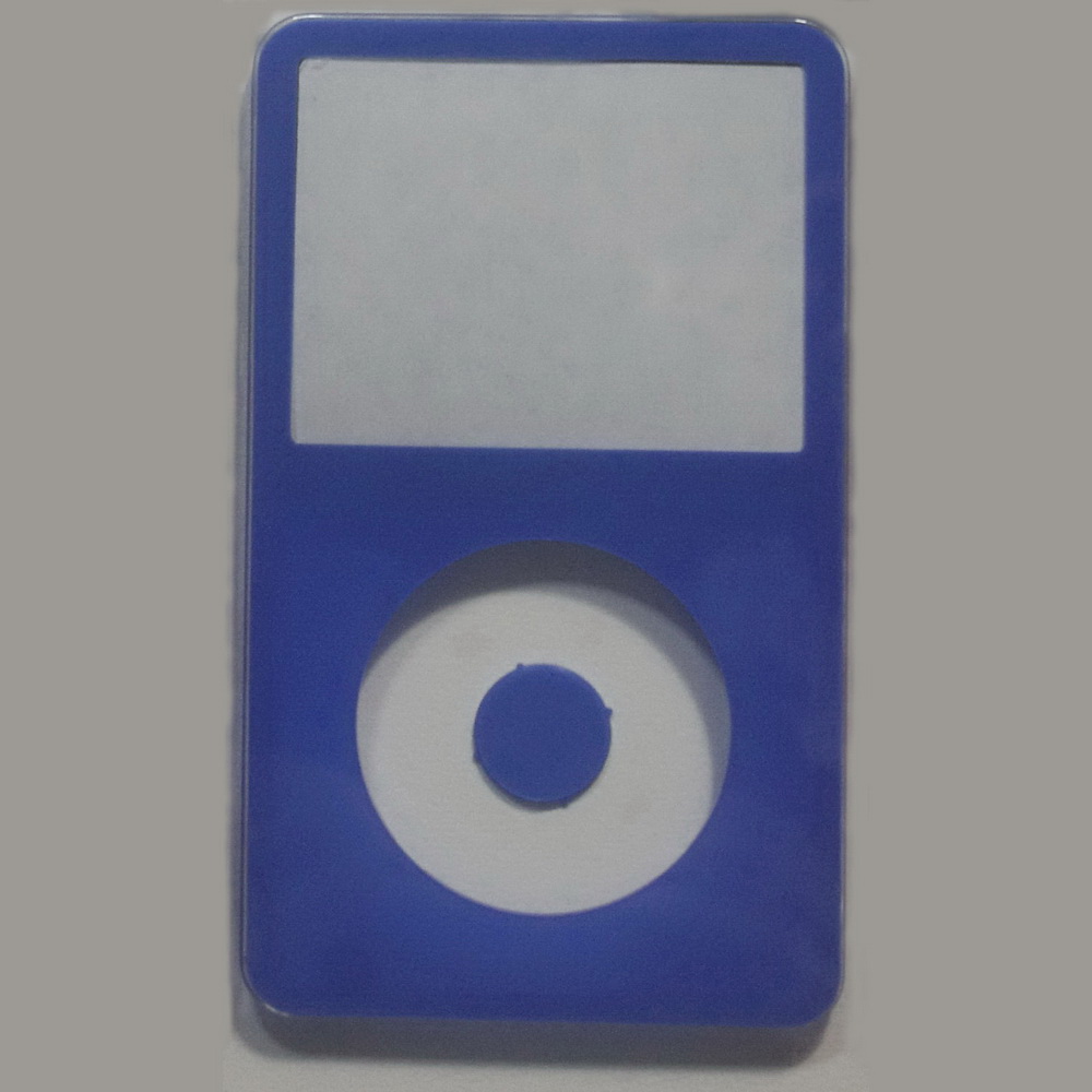 Pour iPod 5ème vidéo rouge noir blanc jaune violet bleu Transparent couverture avant avec bouton: Bleu