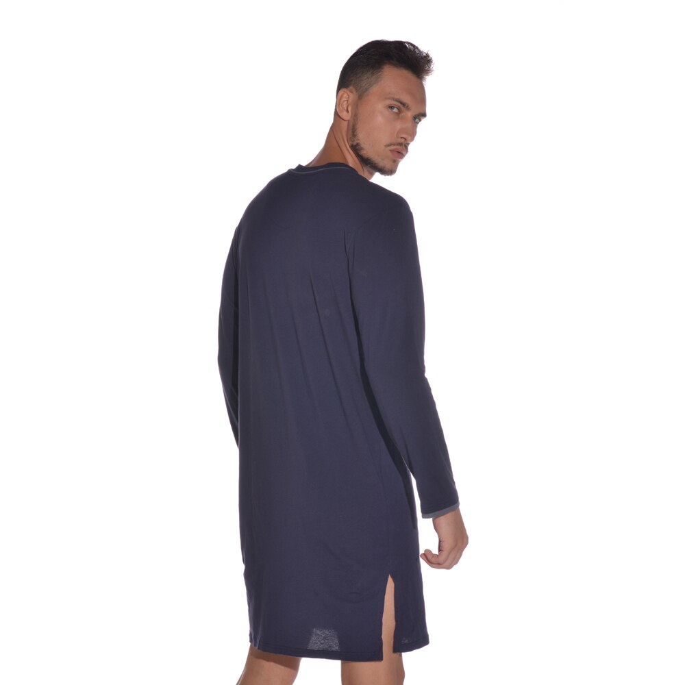 V Neck Casual Breathable Comfort Sleeping Robe Men Long Sleeve Spring Autumn Dressing Gown Sleepwear