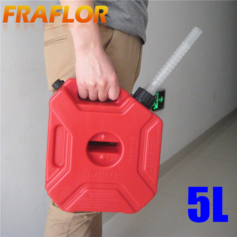 5L 1.3 Gallon Red Motorcycle Bikes Mount Fuel Tank Gasoline Spare Oil Container Oil Can Gas Pot Anti-static Jerry Can Jerrycan