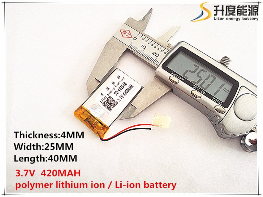3.7V 420mAh 402540 Lithium Polymer Li-Po li ion Rechargeable Battery cells For Mp3 MP4 MP5 GPS PSP mobile bluetooth