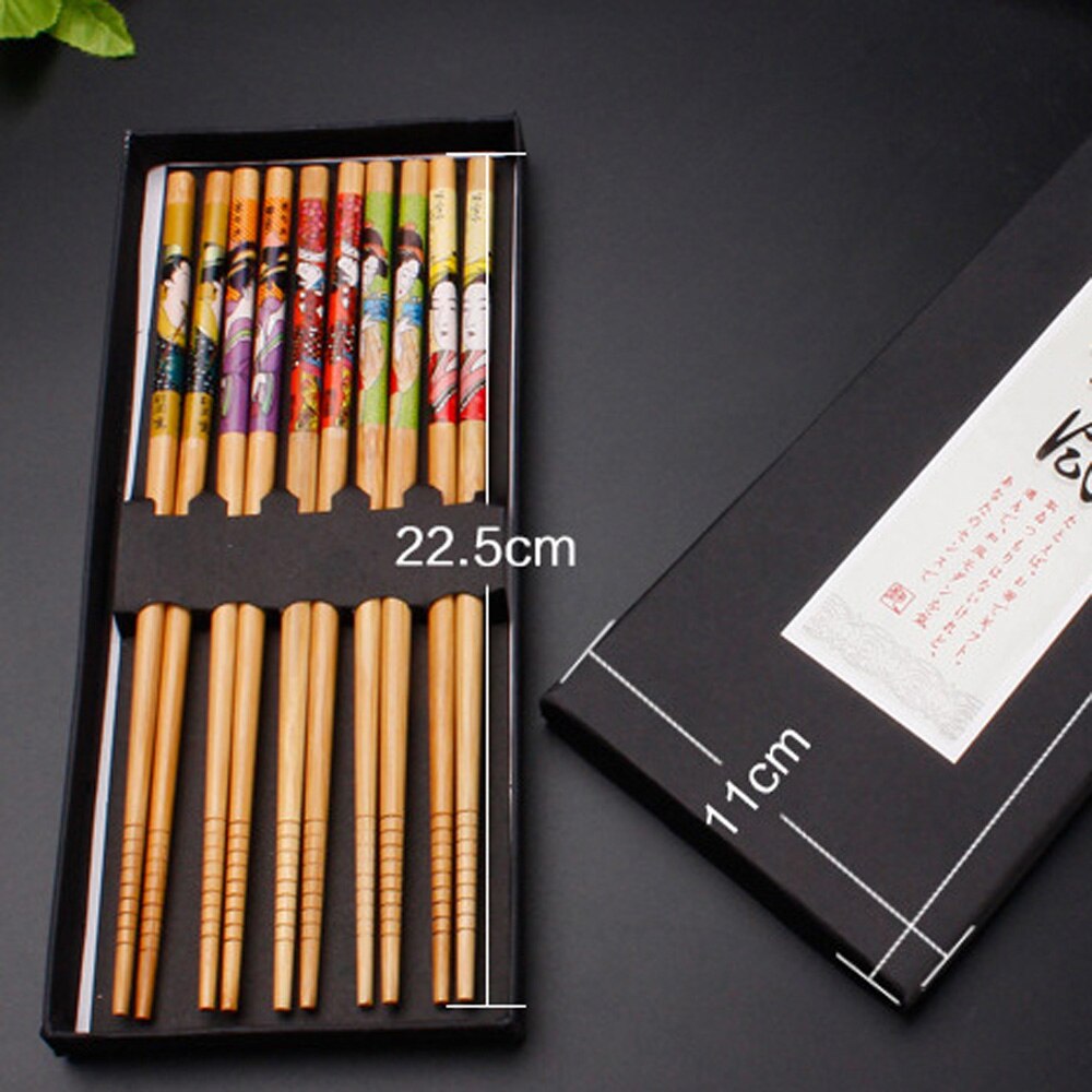 1/3/5 pairs Natural Bamboo Wooden Japanese Chopsticks sushi sticks Chinese Food Chopstick Set Dinnerware