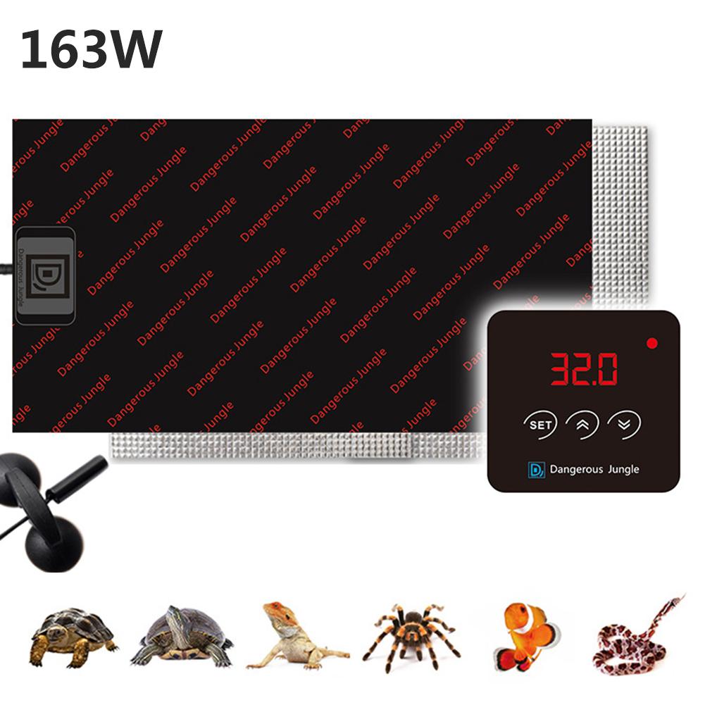Pet Reptile Heating Warm Pad Pet Hamster Heating Pad 23/46/86/130/163W Adjustable Temperature Controller Incubator Mat Tools: 163W