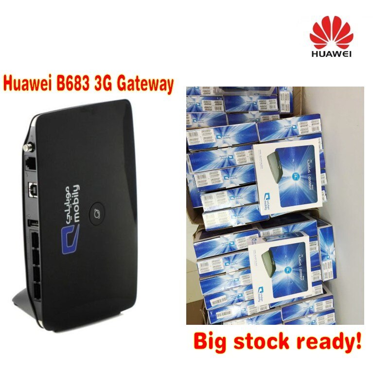 Factory Unlocked Huawei B683 HSDPA 3.75G 28Mbps Wireless Router USB + RJ11 Port+ huawei original adapter
