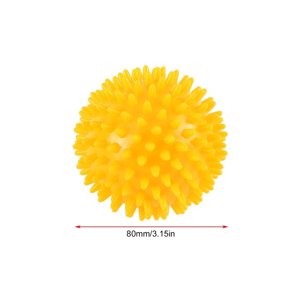 Durable PVC Spiky Massage Ball Trigger Point Sport Fitness Hand Foot Pain Relief Plantar Fasciitis Reliever Hedgehog 6/8cm Balls: 8CM Yellow