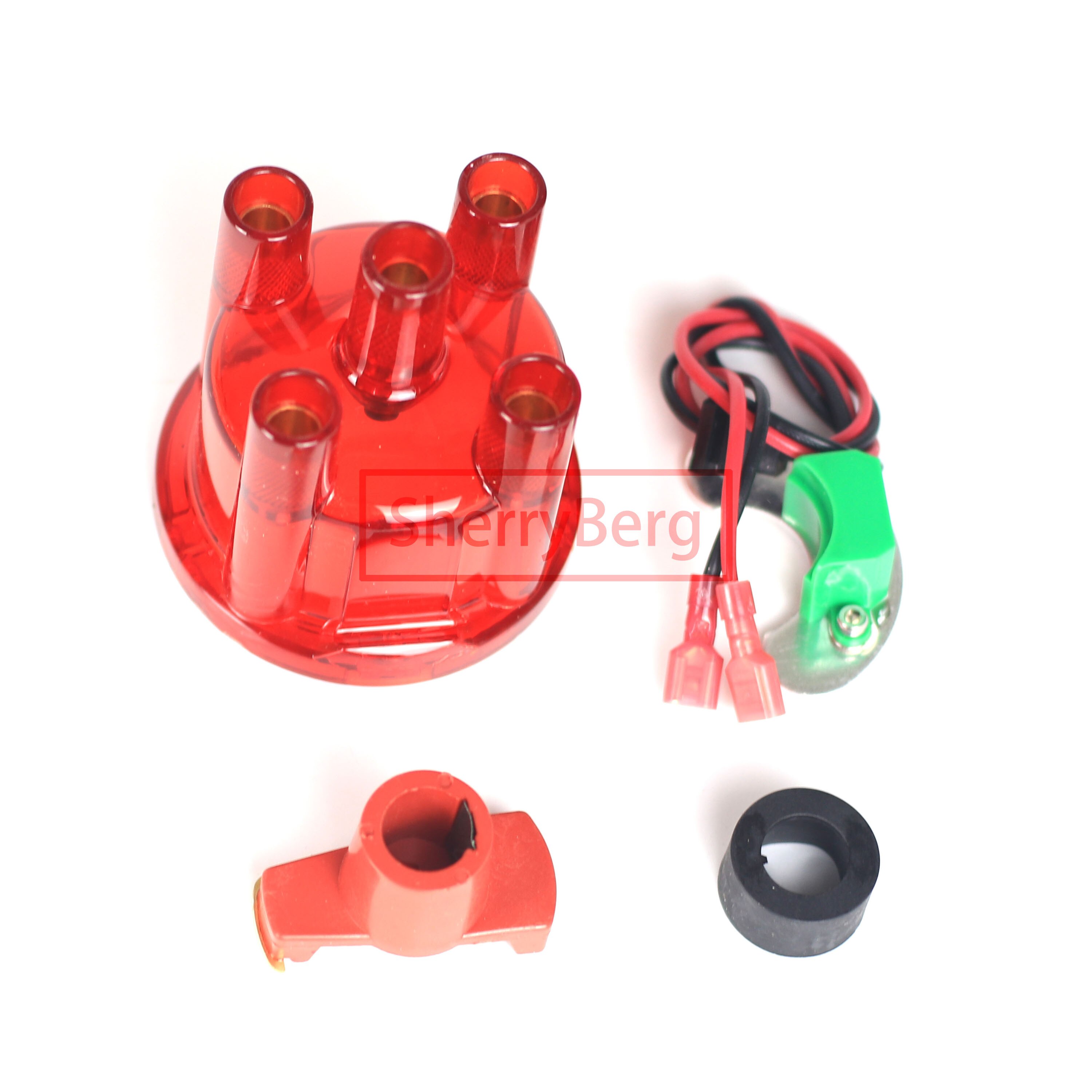 SherryBerg DISTRIBUTOR CAP for EMPI Red/Blue/White/Yellow + Rotor +009 Electrical IGNITION KIT to Fit for Most Bosch 4 cylinder