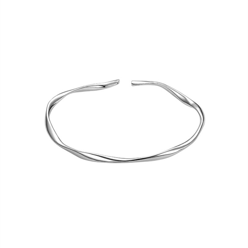 Vintage armbånd i rustfritt stål, unisex, avslappet mobius-armbånd med vridning: Rødbrun