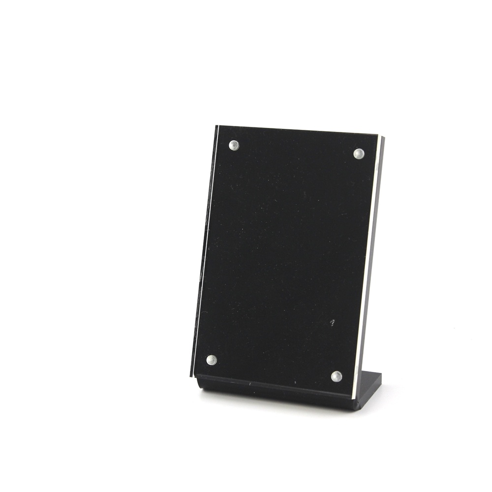 6*9cm Upright Clear Acrylic Magnetic Label Holder Stand L Shape Poster Banner Menu List Frame Advertising Black Sign Display
