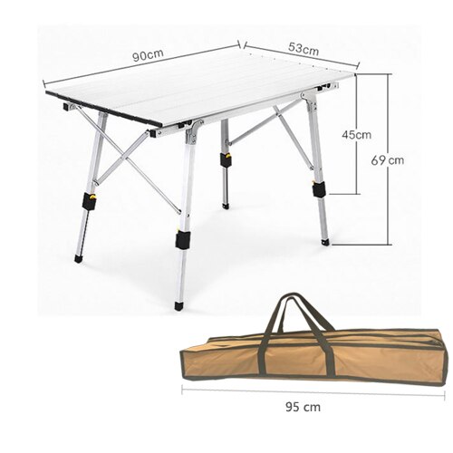Folding Camping Table Portable Adjustable Height Lightweight Aluminum Folding Table for Outdoor Picnic Cooking: Default Title