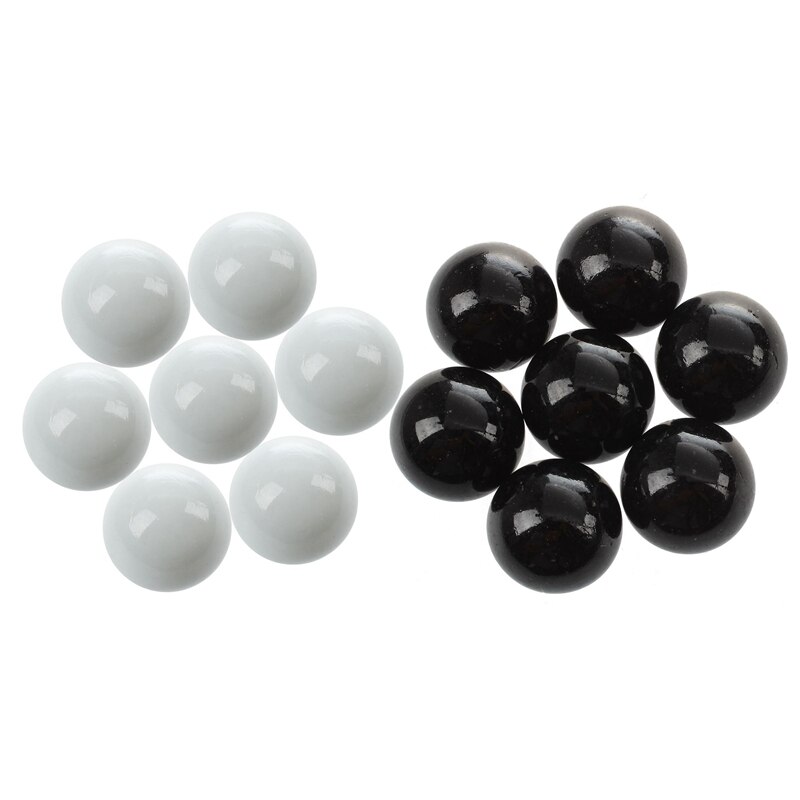 20 Pcs Knikkers 16Mm Glazen Knikkers Knicker Glas Ballen Decoratie Kleur Nuggets Speelgoed, 10 Pcs Black & 10 Pcs Wit
