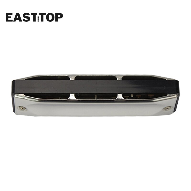 EASTTOP T002 10 Holes 20 Tones Blues Harmonica Key of C Stainless Steel Harp Diatonic Harmonica for Adults Kids Players