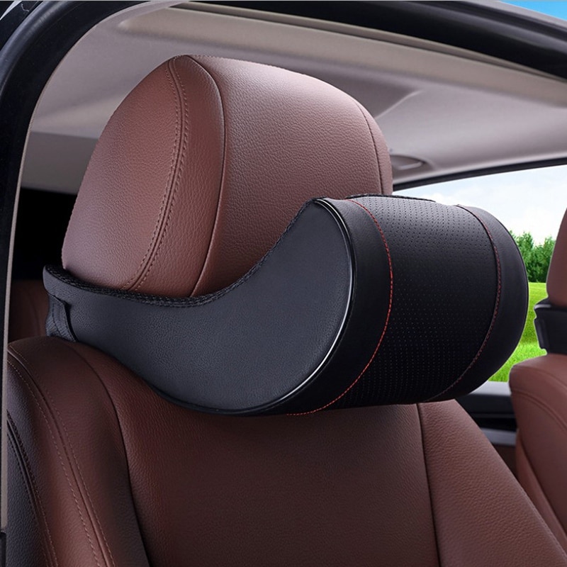 Car Ventilation Headrest, Memory Cotton Leather Automobile Rest Headrest, Automobile Safety Seat Neck Support Cushion