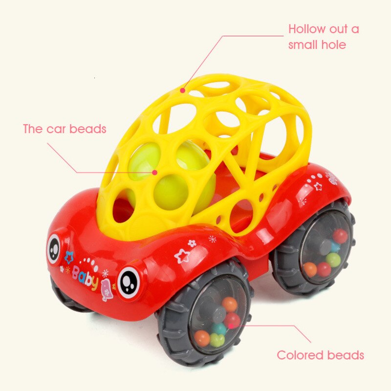 Baby Rattles Mobiles Non-toxic Plastic Colorful Music Handbell Grasping Gums Soft Teether Educational Toys For Newborn Baby