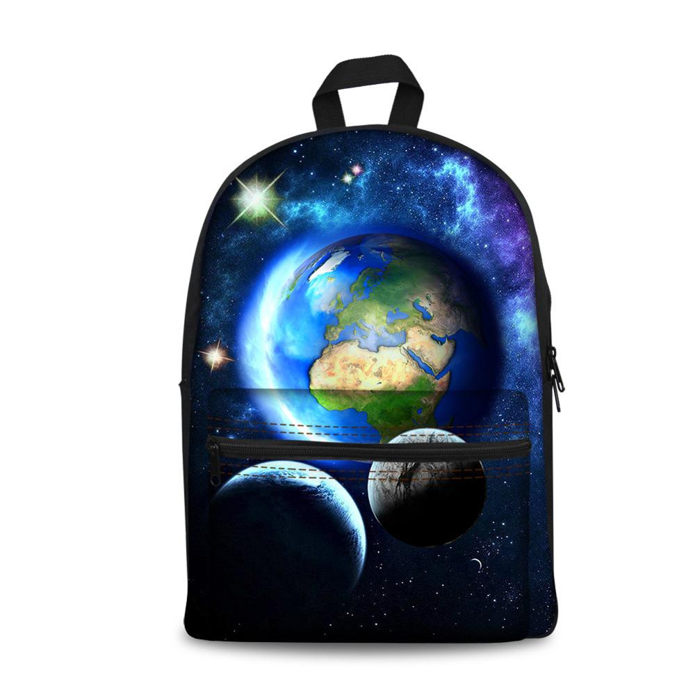 Forudesigns univers / space star 3d print lærred herretasker børn drenge galakse skole rygsæk mochila studerende skoletasker taske: Cc3191j