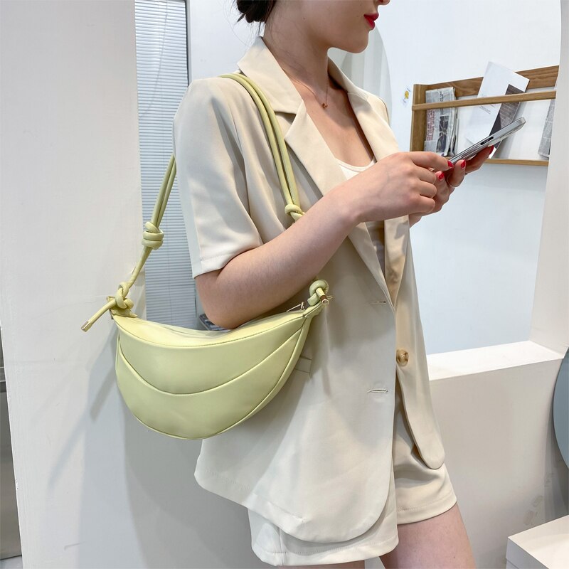 retro Halbmond bilden Knödel Tasche frauen Weiche Achselhöhle Schulter Tasche PU Leder Umhängetasche Weibliche Käufer