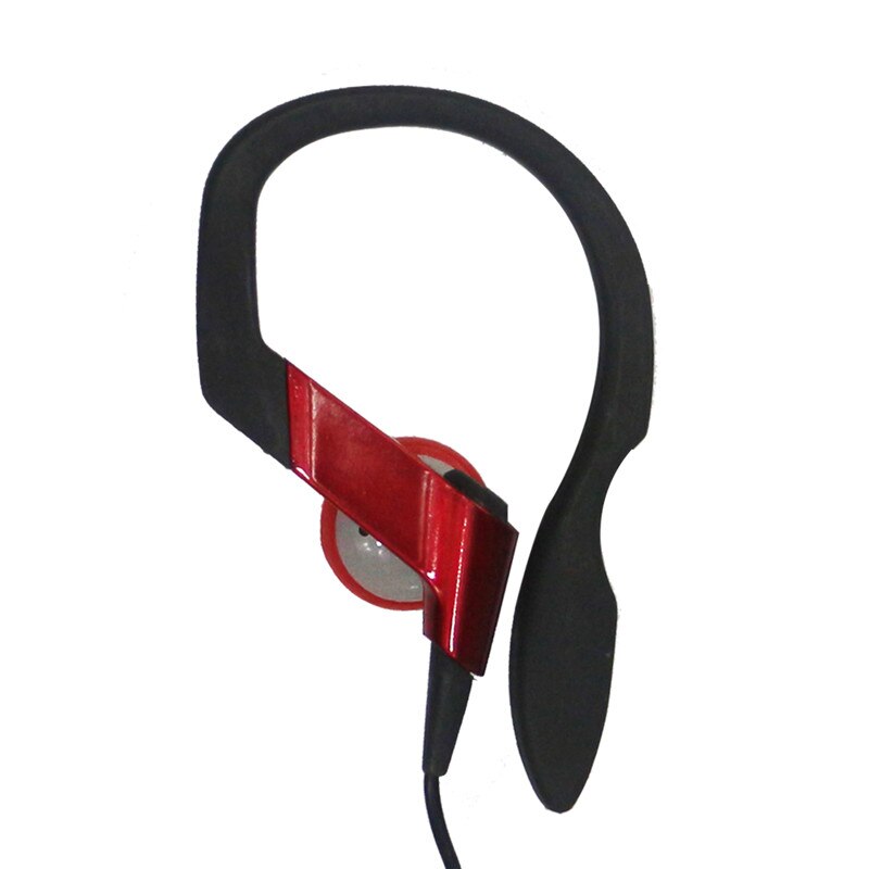 oreille crochet écouteur en plein air Fun sport casque filaire casque Fone De Ouvido pour iPhone Samsung Xiaomi téléphone portable: Red
