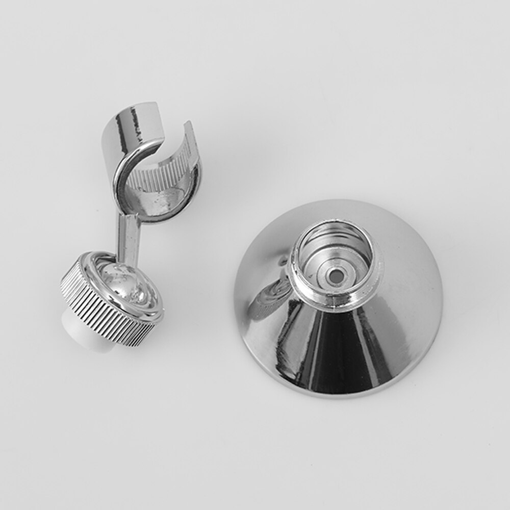 1 Juego de manillar giratorio para ducha de plata, soporte de cabeza cromado para baño, soporte ajustable montado en la pared