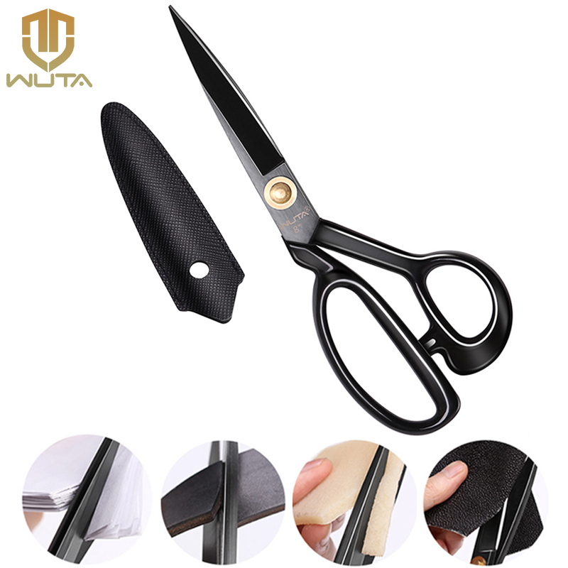 WUTA-Tijeras profesionales para cortar cuero, tijeras de Metal de alta resistencia, tijeras de costura, herramientas de artesanía, herramientas para cuero