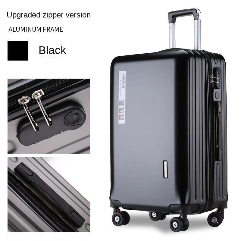 20 22 24 28 inch koffers op wielen Aluminium frame Handbagage Trip Cabine Trolley Reistas Wachtwoordslot Rits: Black / 26"