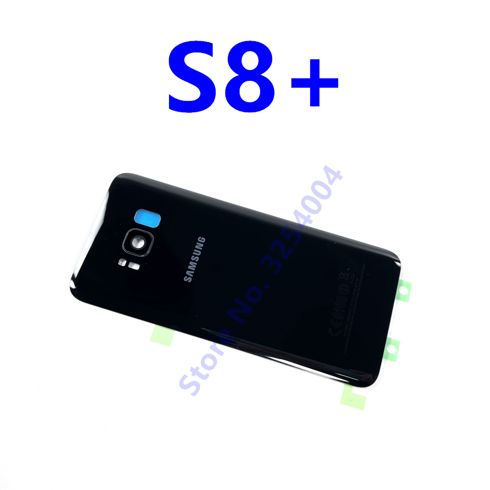 S8 vetro posteriore per Samsung Galaxy S8 G950 G950F/FD coperchio vetro batteria pannello posteriore S8 Plus S8 + G955 G955F custodia porta posteriore: S8 Plus Black
