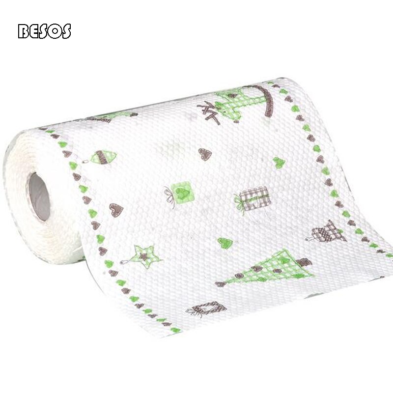 2 Rolls Thickened Of Kitchen Oil Water Absorption Roll Paper Restaurant Office Washed Wiped Many Times Use Disposable Napkins
