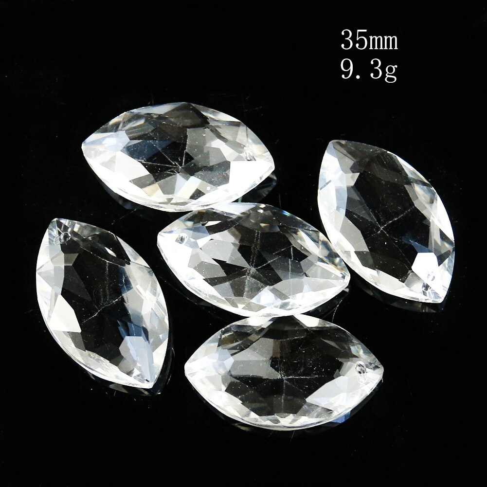 5PC owalne przezroczyste kryształowy żyrandol Suncatcher fasetowany pryzmat zorza polarna DIY hotel kurtyna ogród Christma drzewo Wykonany ręcznie ornament: Default Title