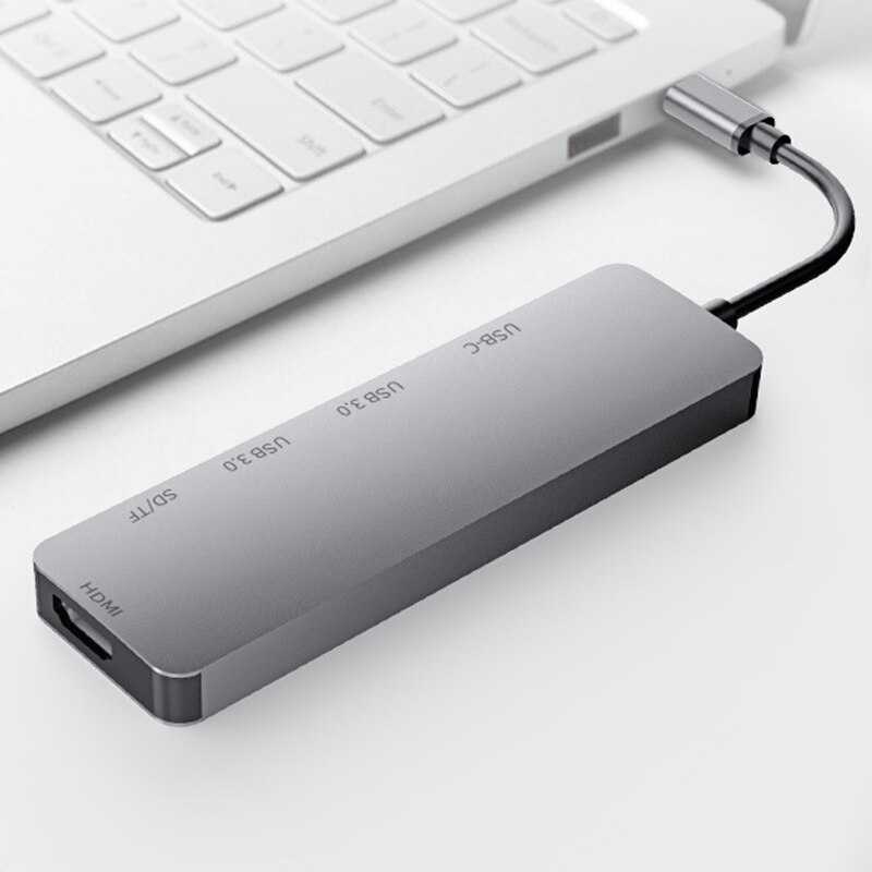 USB C Hub 6 in 1 USB 3.0 Port Expander Adapter 4K HDMI HD PD Fast Charge Docking Station for PC