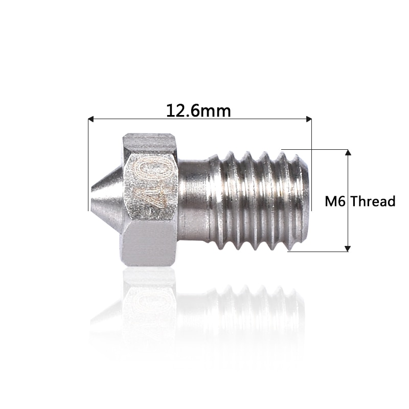 3D Printer Parts V6 V5 Nozzle Stainless Steel Nozzle M6 Screw Thearded 0.25mm/0.4mm/0.8mm for 1.75/3.0 J-head hotend Extruder