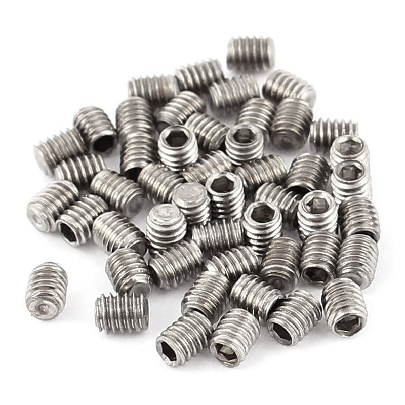 100Pcs Stainless Steel Hex Socket Set: 50Pcs M2.5 X 3Mm Headless Cup Point Grub Screws &amp; 50Pcs M3x4mm Cap Point Grub Screws