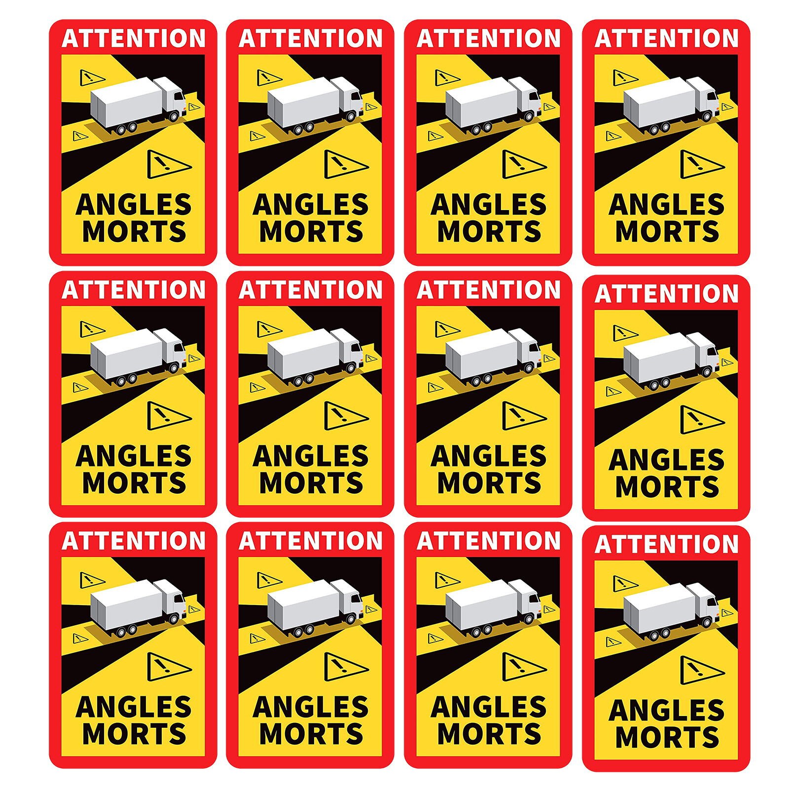 Dead angles on heavy vehicles Waterproof sticker - L.170 x H.250 Blind Spot Sticker on Heavy Vehicles with additional protection: D